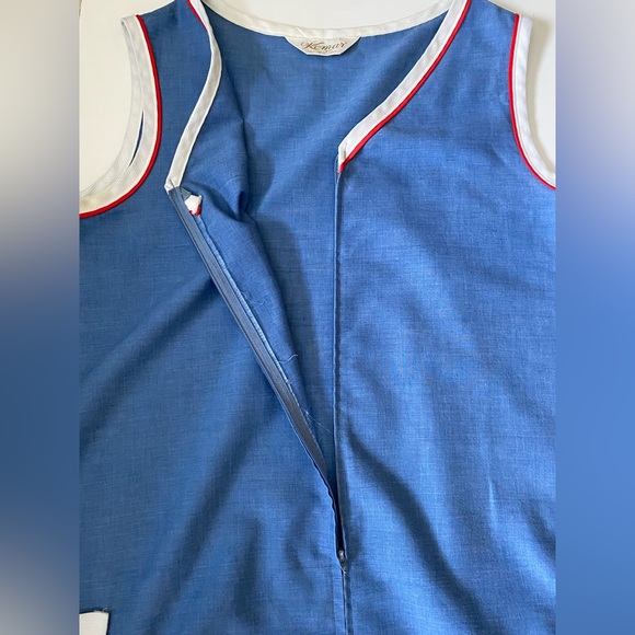 Komar 70s vintage house blue sleeveless dress robe women’s size M/L - Picture 7 of 12